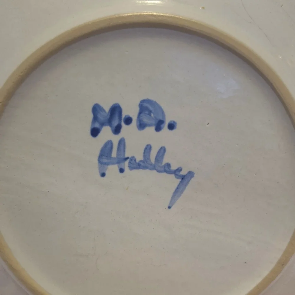 Vintage M.A. HADLEY Country‎ Scenes Blue Luncheon Plate PIG 9